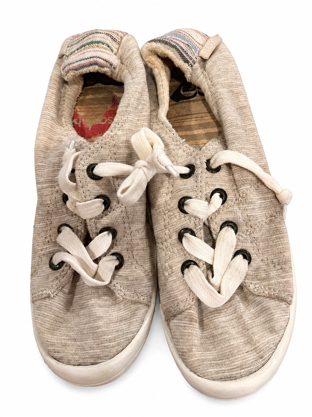 Roxy Beige Slip-On Sneakers